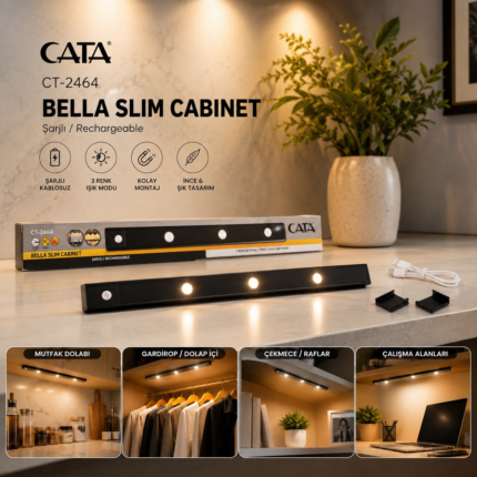 Cata CT-2464 Bella Slim Şarjlı Sensörlü LED Cabinet